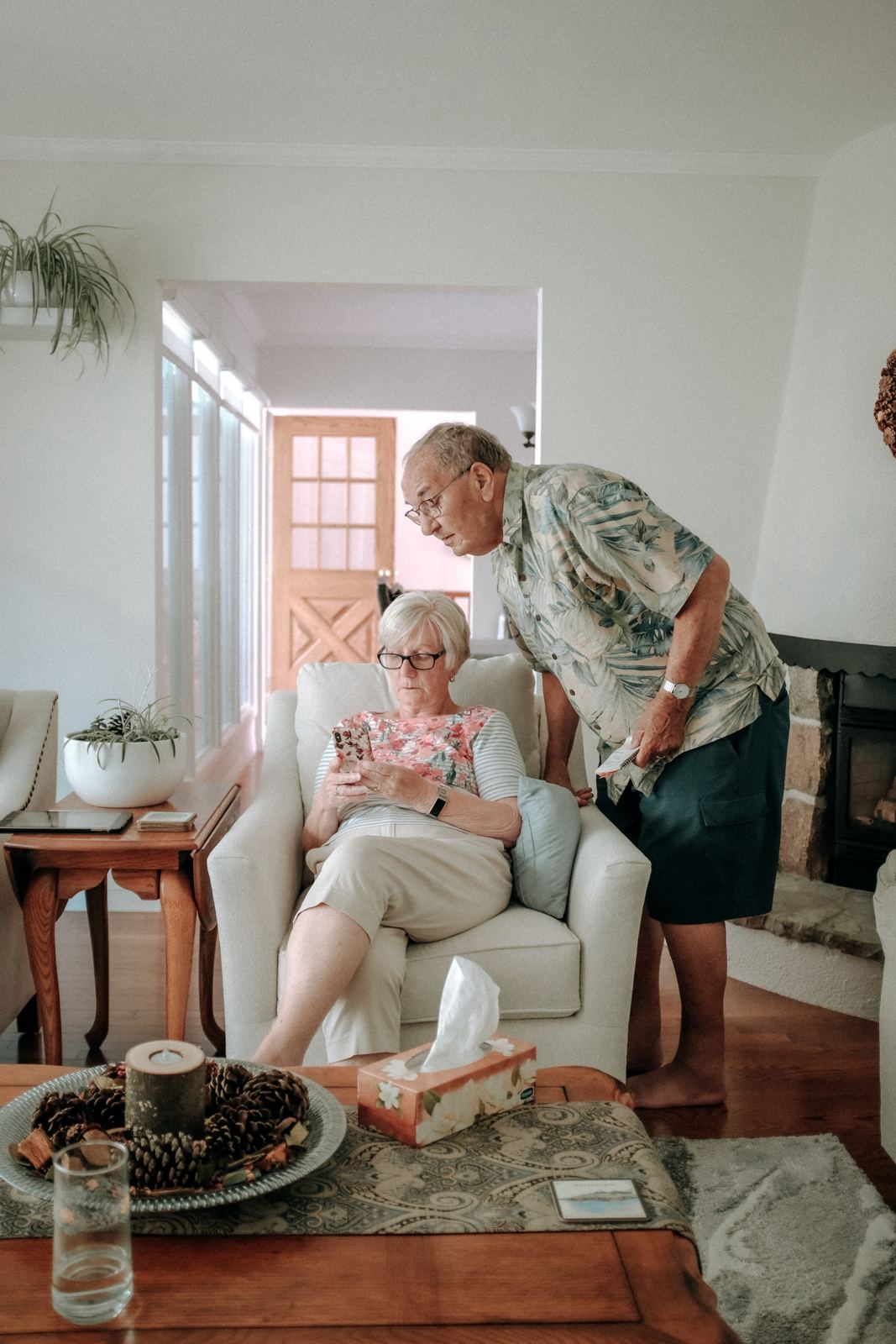 Support worker assisting someone at home