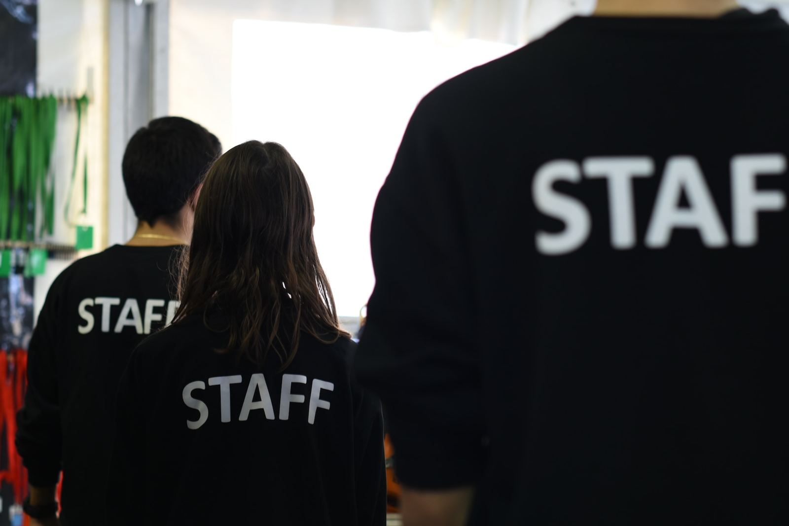 Staff members from behind